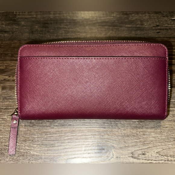 Dark Burgundy Kate Spade Large Continental Wallet - Picture 2 of 7